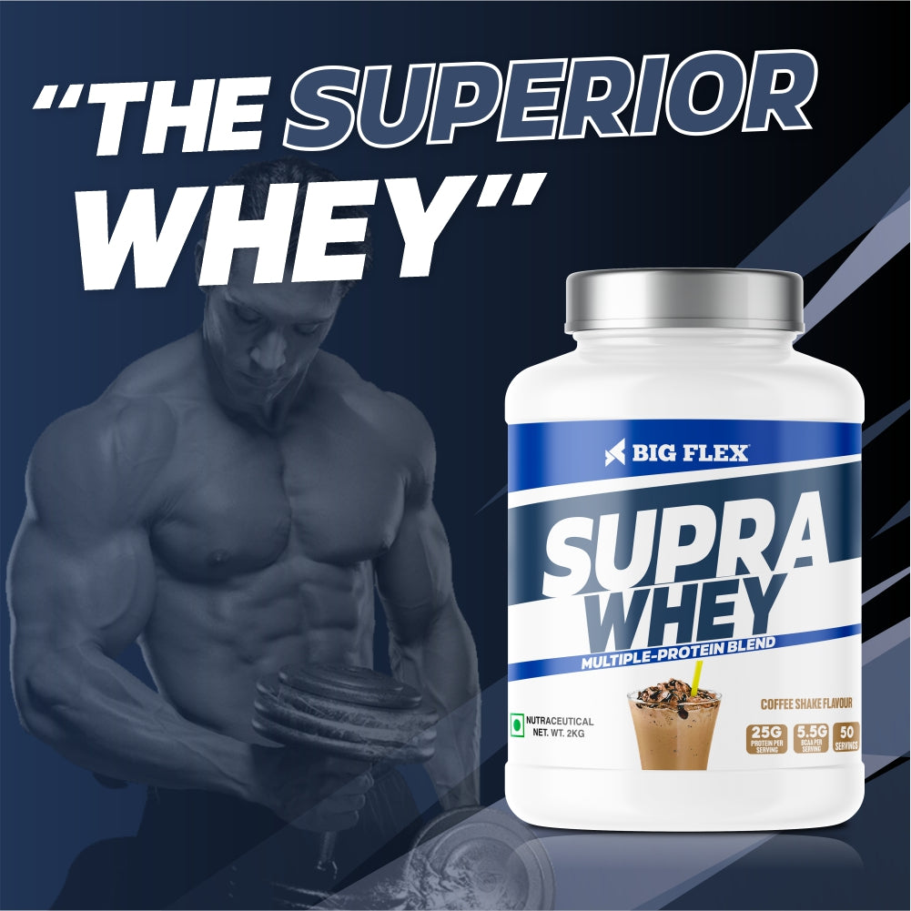 Bigflex Supra Whey Multi-Blend Protein 25g Protein per scoop For Muscle Growth &amp; Recovery