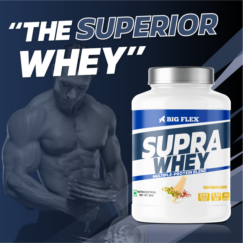 Bigflex Supra Whey Multi-Blend Protein 25g Protein per scoop For Muscle Growth &amp; Recovery