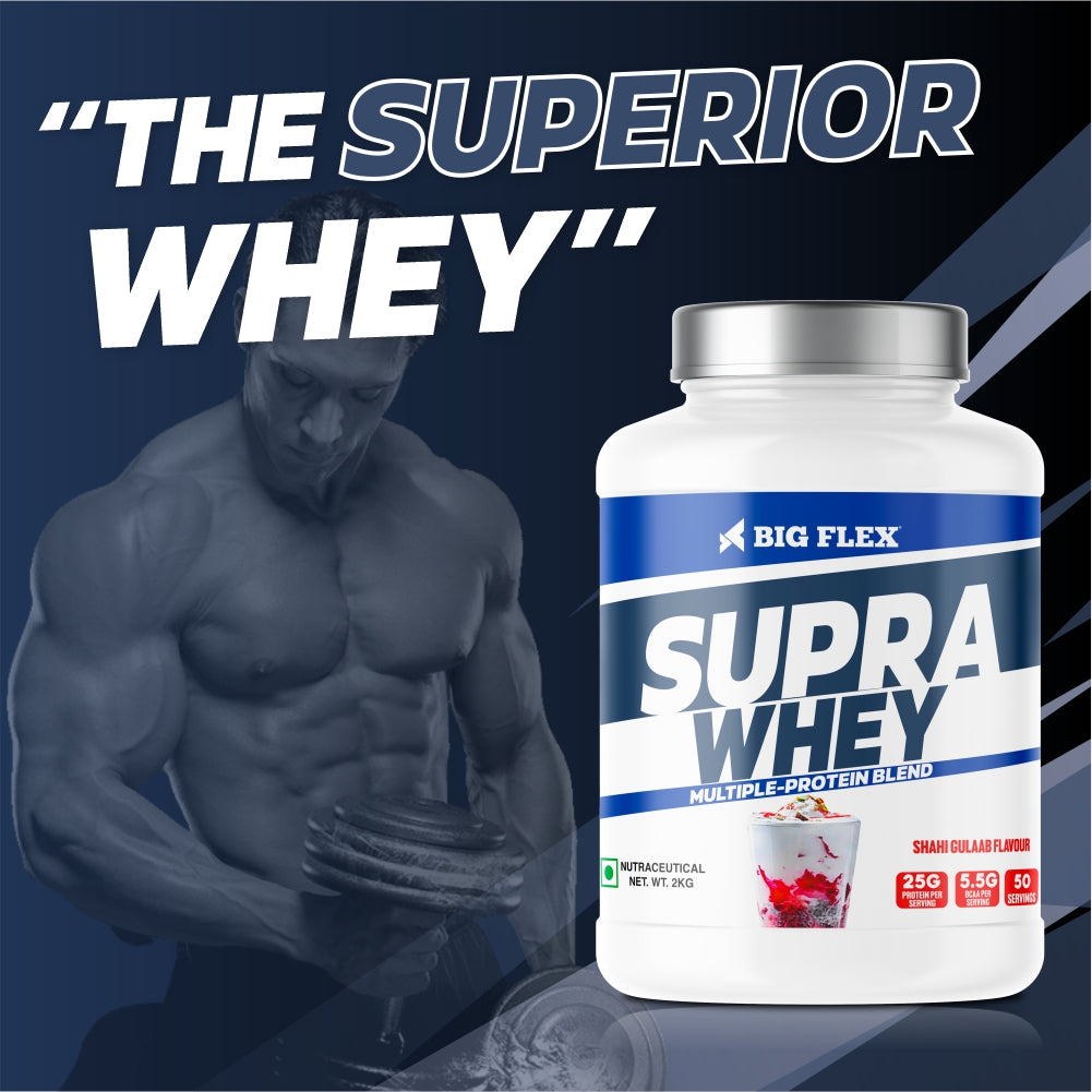 Bigflex Supra Whey Multi-Blend Protein 25g Protein per scoop For Muscle Growth &amp; Recovery