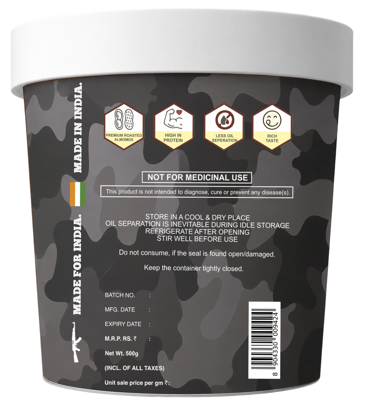 Desh ka Peanut Butter 500g Crunchy Dark Chocolate, 22g Protein to Boost Energy | Tasty &amp; Healthy Nut Butter Spread | Vegan | Cholesterol Free, Gluten Free | Zero Trans Fat