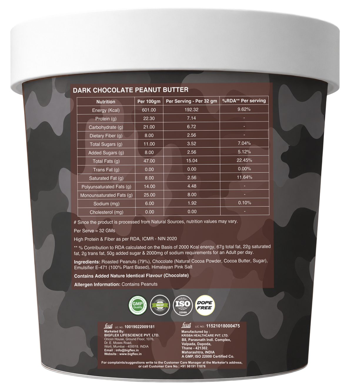 Desh ka Peanut Butter 500g Crunchy Dark Chocolate, 22g Protein to Boost Energy | Tasty &amp; Healthy Nut Butter Spread | Vegan | Cholesterol Free, Gluten Free | Zero Trans Fat