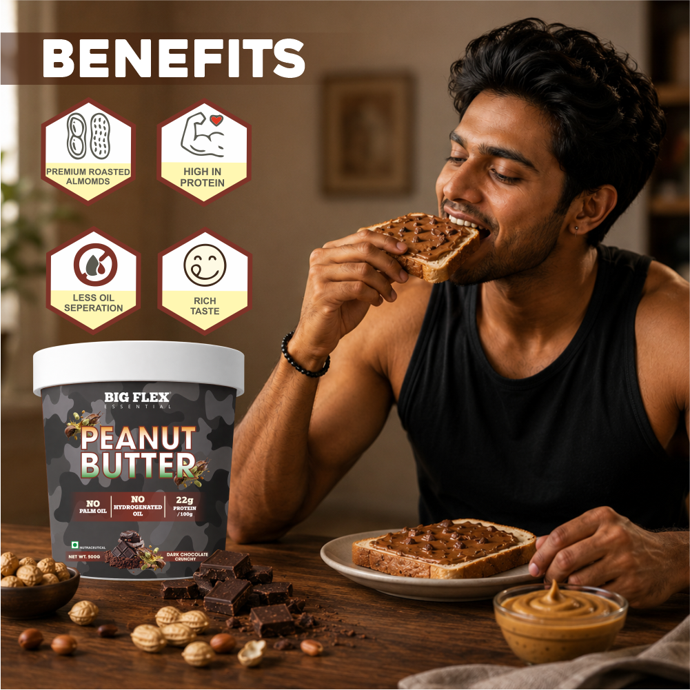 Desh ka Peanut Butter 500g Crunchy Dark Chocolate, 22g Protein to Boost Energy | Tasty &amp; Healthy Nut Butter Spread | Vegan | Cholesterol Free, Gluten Free | Zero Trans Fat