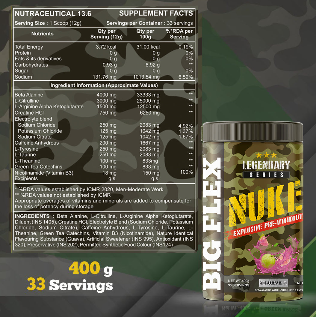 Bigflex Nuke Pre-workout Powder (400 Gm)